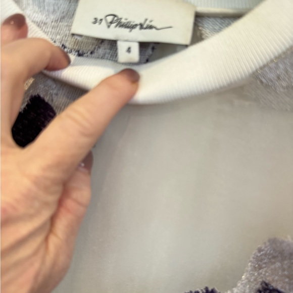 3.1 Phillip Lim Sheer Sweater with Blue and Purple Accents - Picture 3 of 5